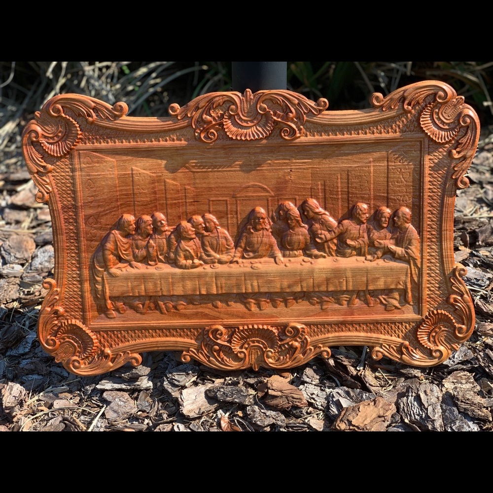 Custom Carved Last Supper Wall Plaque